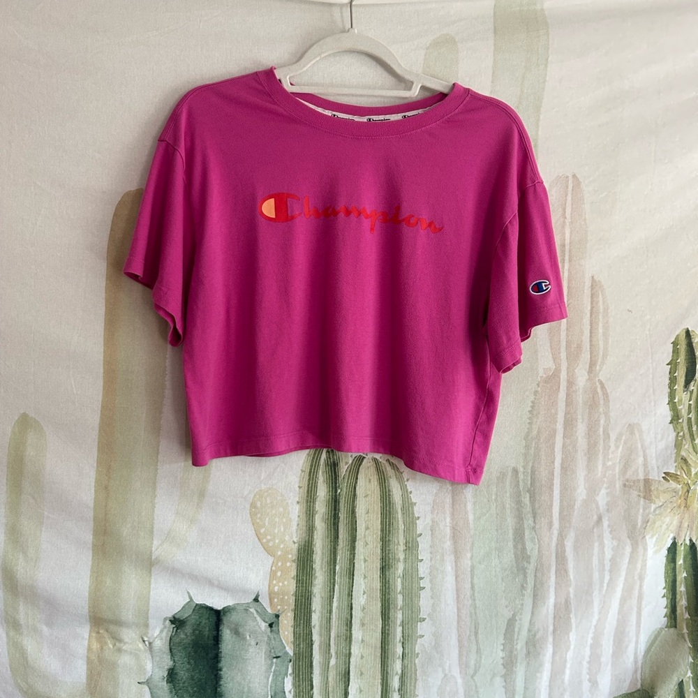 Champion Magenta Cropped Tee